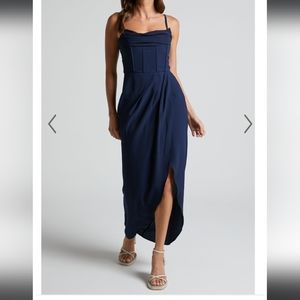 Showpo Navy High Low Dress
